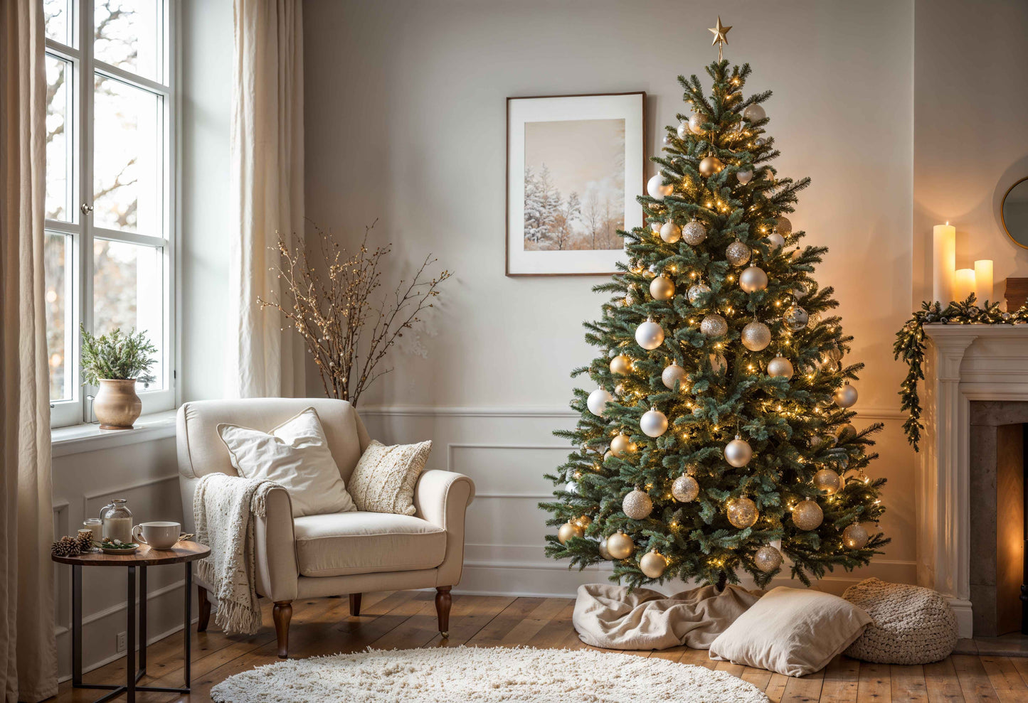 Chiefbackdrop™ White Christmas Tree Background Fabric