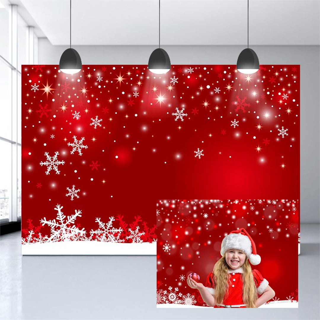 Red Color Christmas Theme Background Photography Backdrop for Portrait