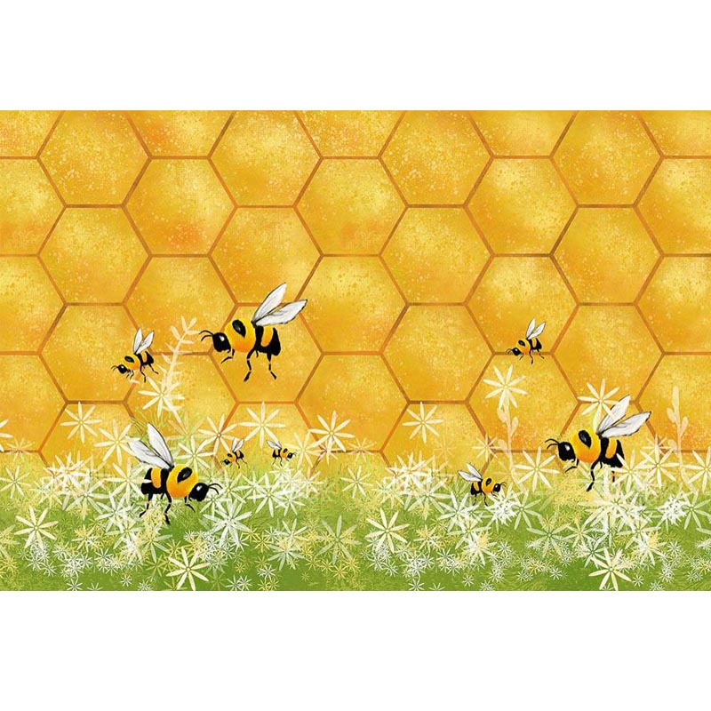Chiefbackdrop™ Bee Theme Backdrops Baby Shower Ideas for Boys Photography Backdrop