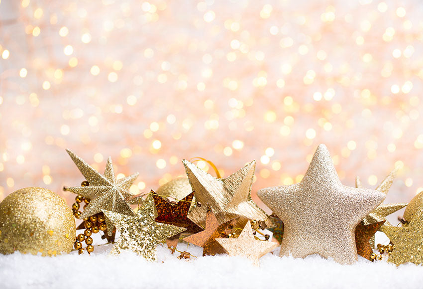 Chiefbackdrop™ Bokeh Background with Christmas Bell and Star Portrait Backdrops