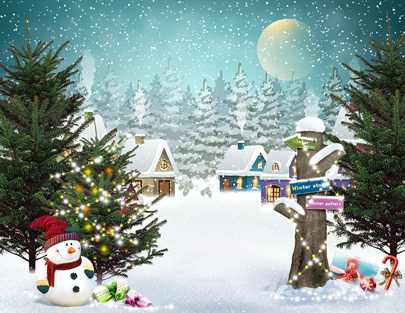 Chiefbackdrop™ Cartoon Christmas Ourdoor Snowfield Background G-1186