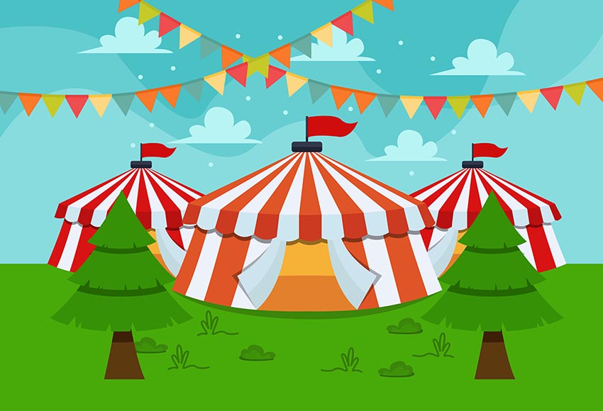 Chiefbackdrop™ Children Cartoon Circus Photo Background Backdrop