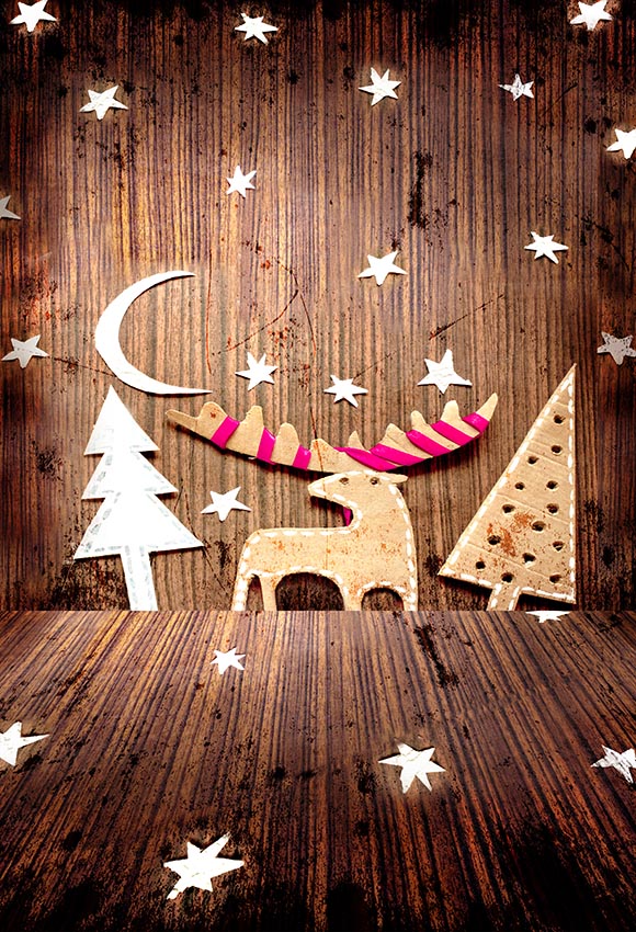 Chiefbackdrop™ Cute Christmas Ornaments Background Wood Backdrops