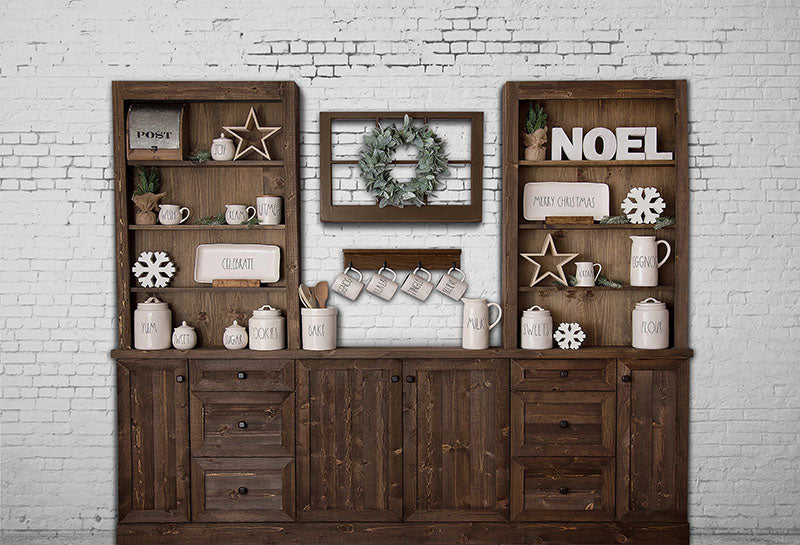 Chiefbackdrop™ Exquisite Cups on the Closet Background Christmas Backdrops G-1201