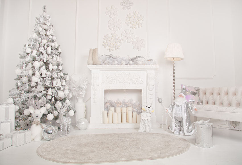 Chiefbackdrop™ Girl’s Well-liked White Palace Background for Christmas Photography Backdrop