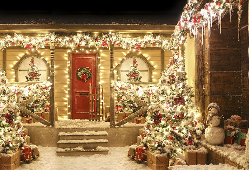 Chiefbackdrop™ Glittering Christmas House Background Photography Backdrops G-1225