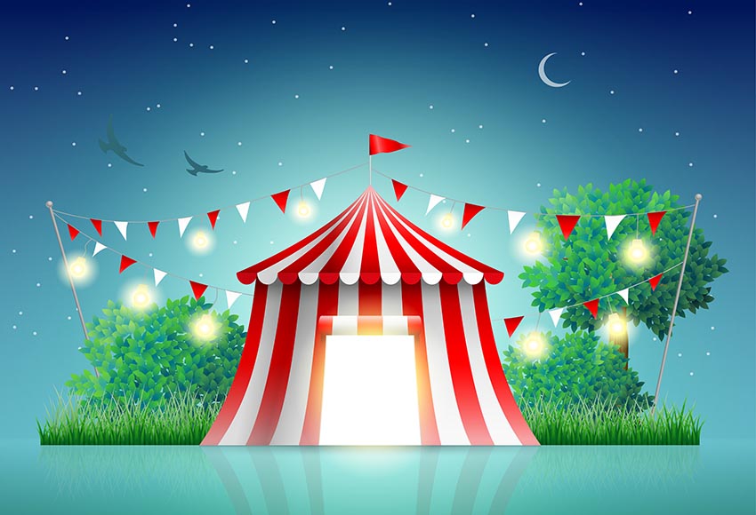 Chiefbackdrop™ Lightful Flag Circus Backdrop for Kids