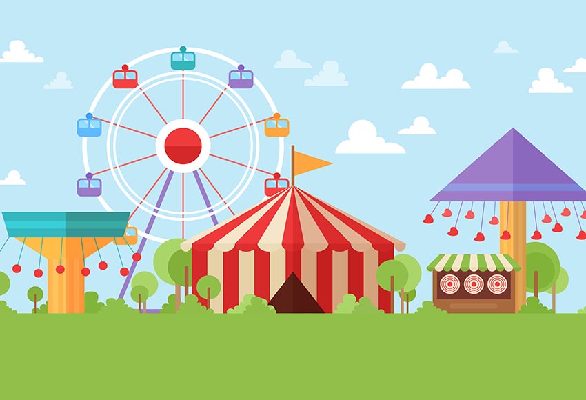 Chiefbackdrop™ Outdoor Circus with Amusement Park Backdrop for Photography