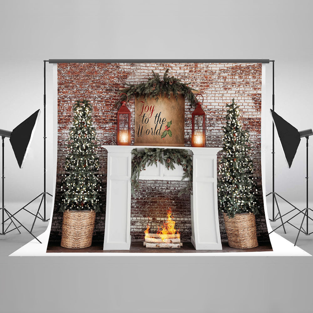 Chiefbackdrop™ Christmas Walls and Stoves Background Festival Backdrops