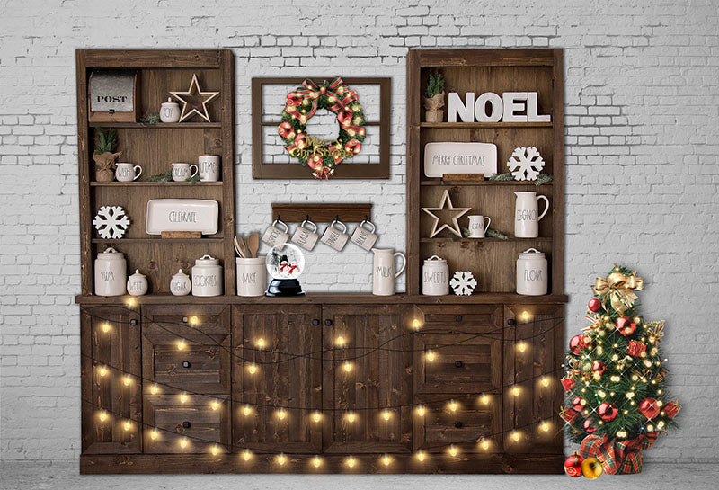 Chiefbackdrop™ Christmas Closet with Little Lanterns Background Festival Backdrops
