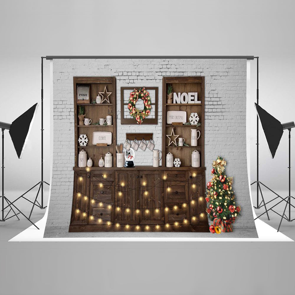 Chiefbackdrop™ Christmas Closet with Little Lanterns Background Festival Backdrops