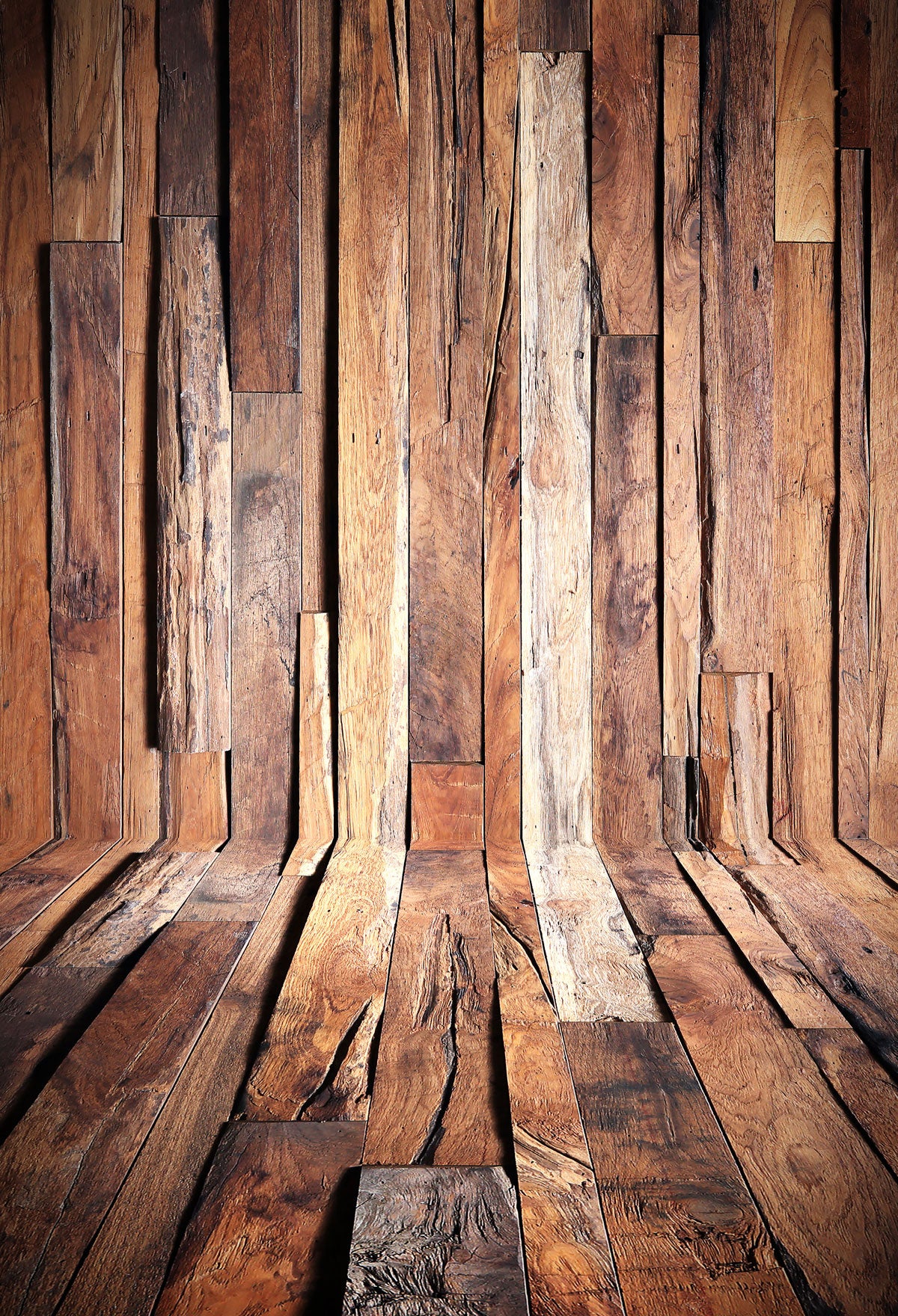 Wood Panel Wall With Extending Wood Floor Backdrop For Photography | Chiefbackdrop