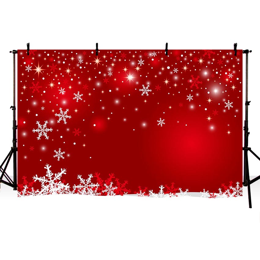 Red Color Christmas Theme Background Photography Backdrop for Portrait