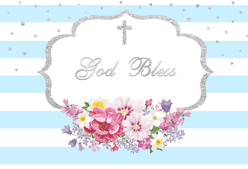Blue and White Stripes Background Wedding Backdrops