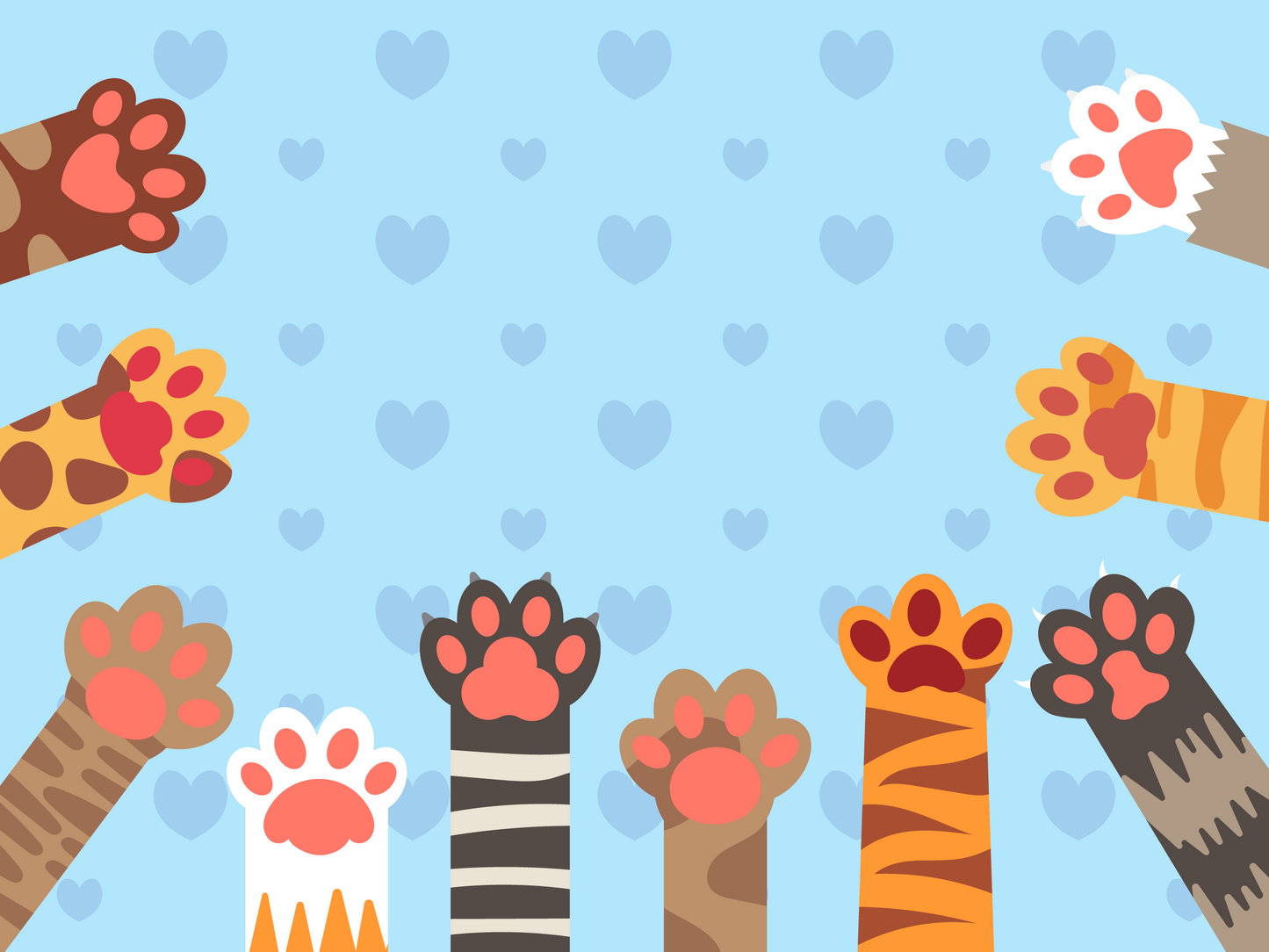 Cat Paws Extended Background Cute Backdrops For Baby Shower Photography Portrait Backdrops