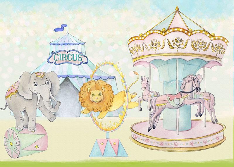 Chiefbackdrop™ Comic Circus Playground Backdrops Baby Favourite Background