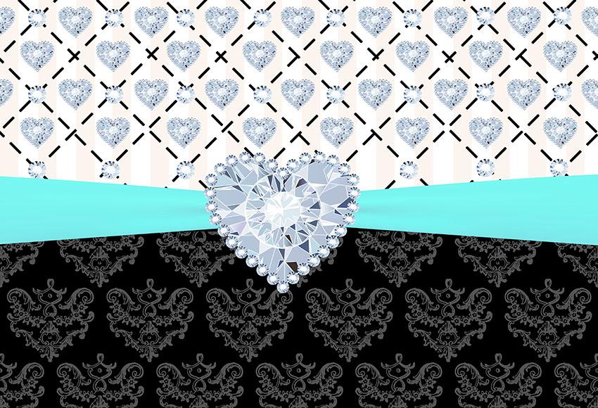 Chiefbackdrop™ Diamond Heart Background Step And Repeat Backdrops Photogarphy Backdrops
