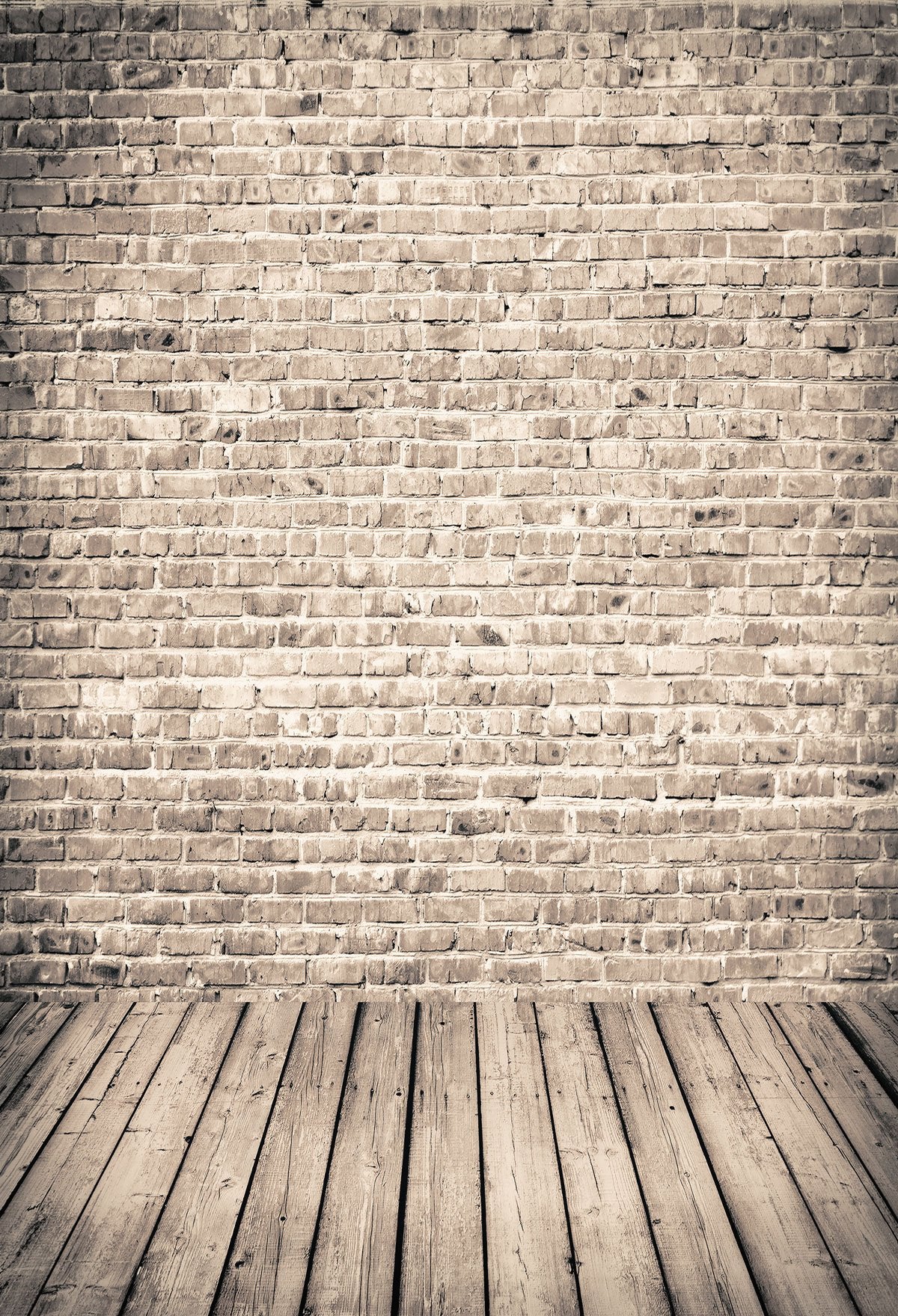 Light Brown Brick Wall Background With Floor For Portrait Photography Backdrops | Chiefbackdrop
