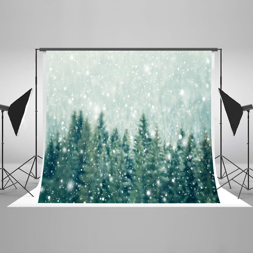 Chiefbackdrop™ Bokeh Snow Scene Background Christmas Forest Backdrops