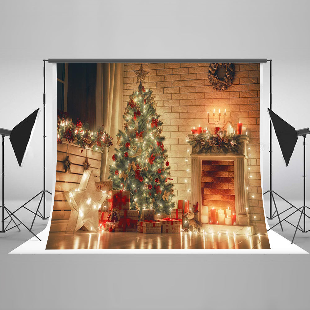 Chiefbackdrop™ Alight Christmas Ornaments Background Portrait Backdrops for Family