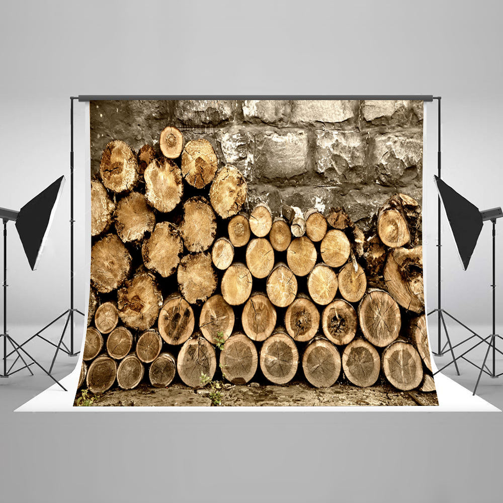Chiefbackdrop™ Stacked Wood Wood Backdrop Photography Background