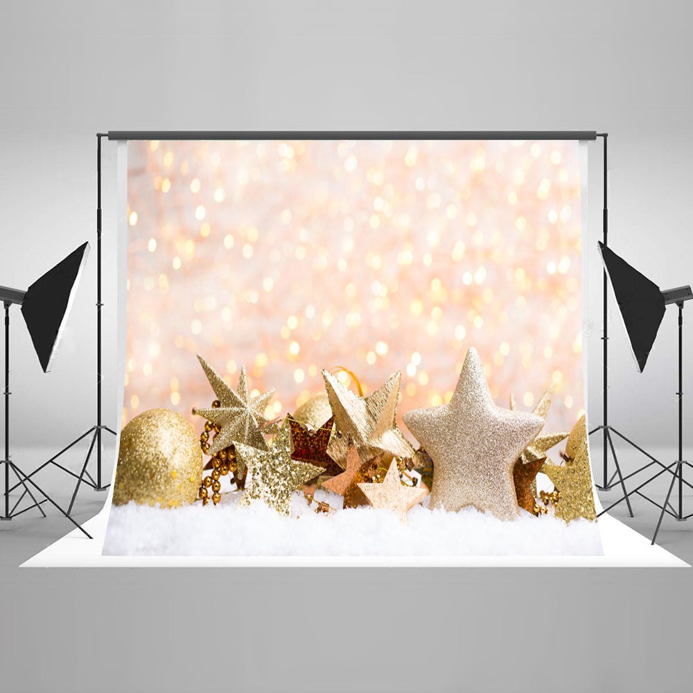 Chiefbackdrop™ Bokeh Background with Christmas Bell and Star Portrait Backdrops