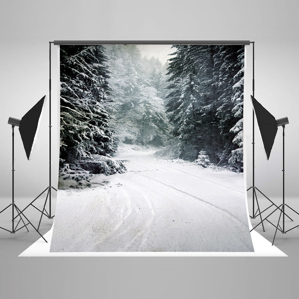 Chiefbackdrop™ Snow-covered Landscape in Forest Background Winter Scenic Backdrops