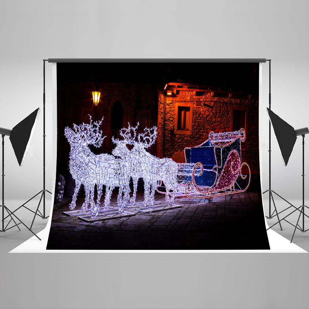 Chiefbackdrop™ Alight Santa's Sleigh Background Beautiful Backdrops for Christmas
