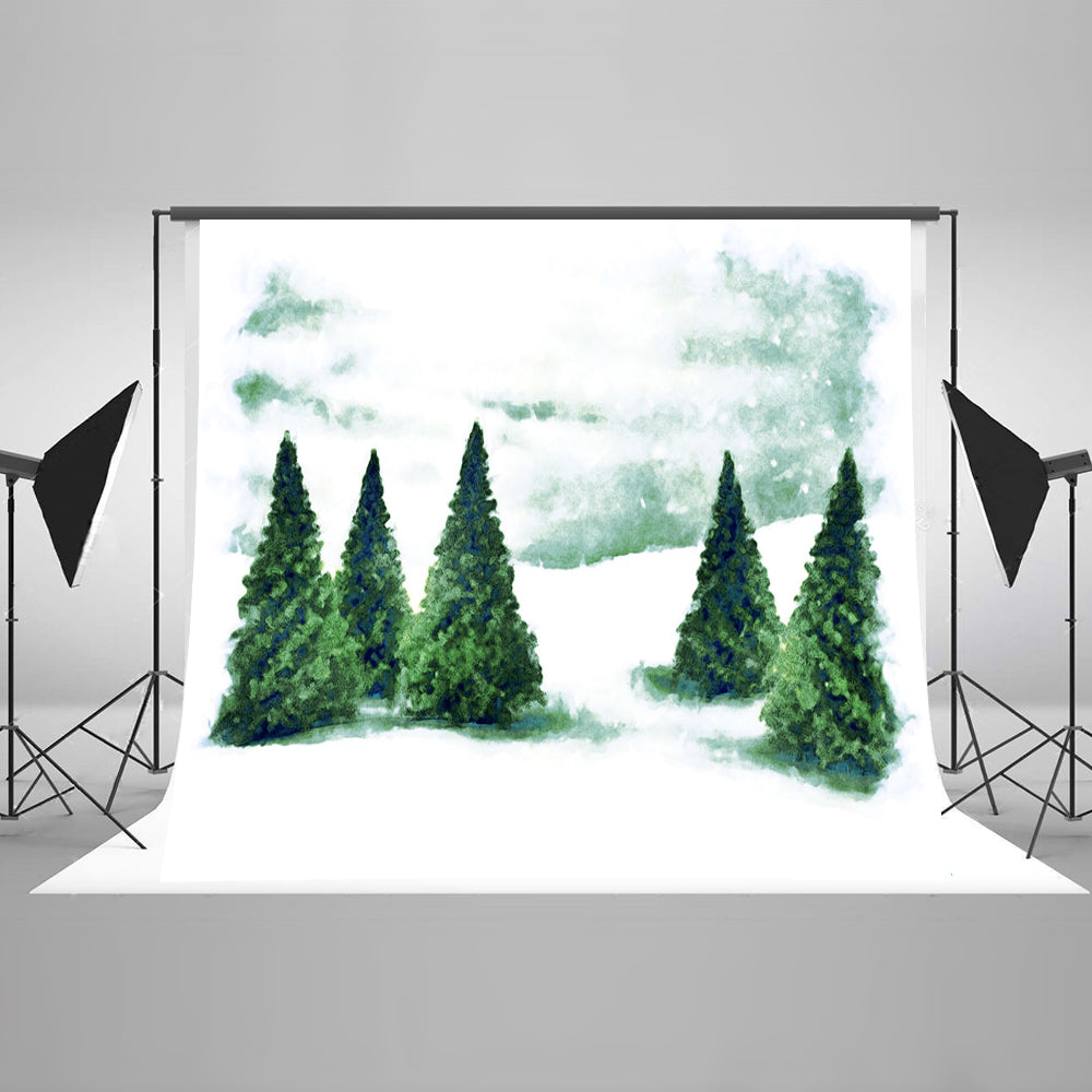 Chiefbackdrop™ Abstract Textured Snow Forest Background Portrait Backdrops