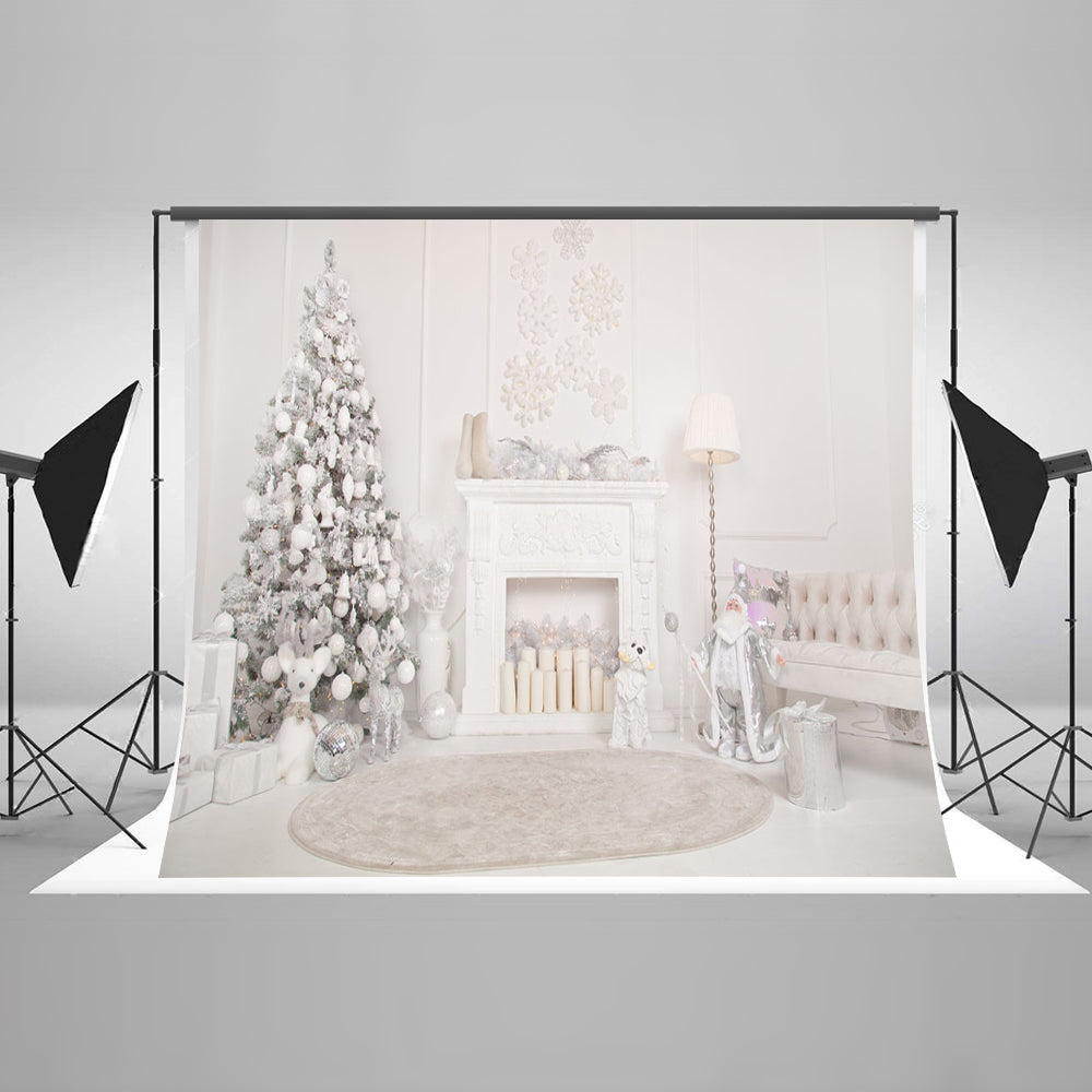 Chiefbackdrop™ Girl’s Well-liked White Palace Background for Christmas Photography Backdrop