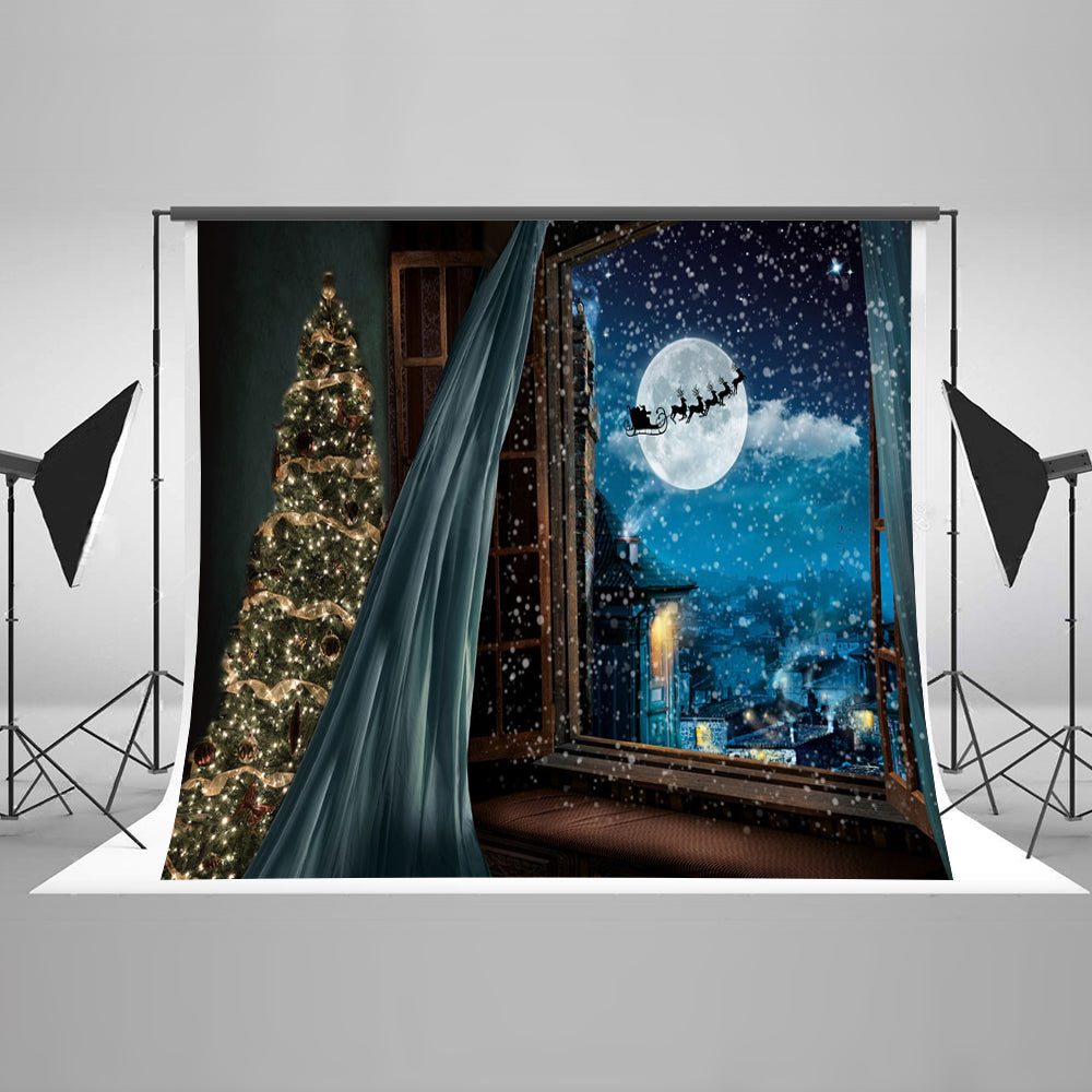 Chiefbackdrop™ Fairy Tale World Santa’s Sleigh Backdrop for Christmas