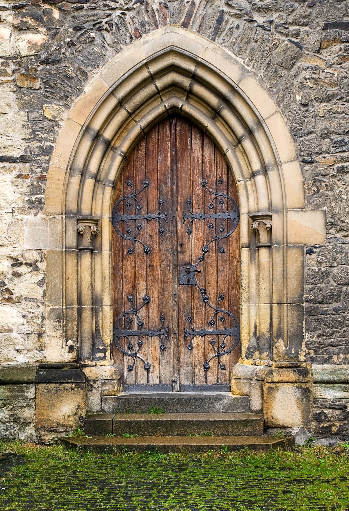 Magnificent Architecture Building Background Medieval Gate Backdrop Photography Backdrops | Chiefbackdrop