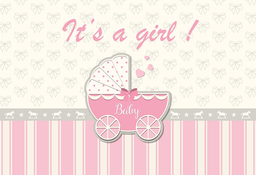 Pink Striped Background for Baby Girl | Chiefbackdrop™