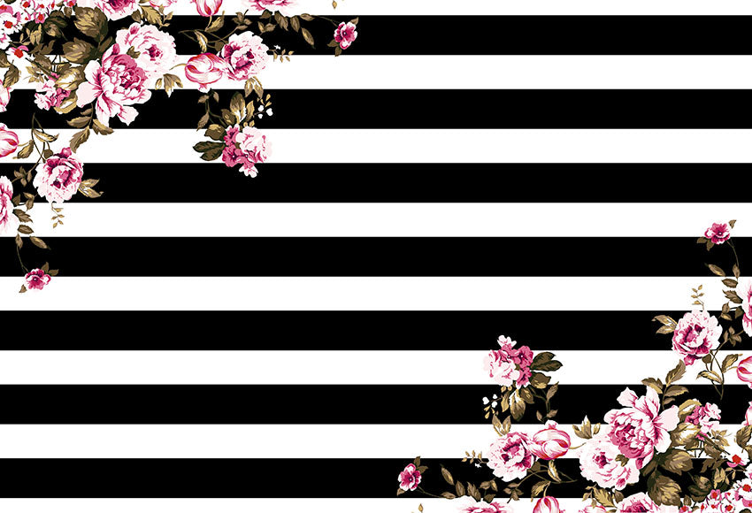 Spade Backdrop Wedding Black and White Striped Background | Chiefbackdrop™