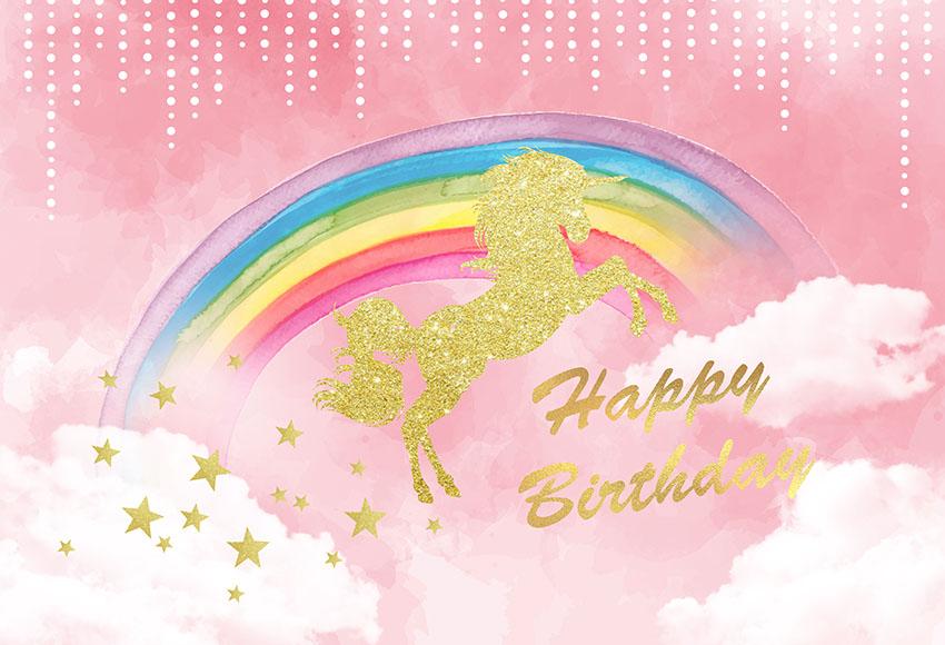 Chiefbackdrop™ Unicorn On The Rainbow Background Portrait Backdrops