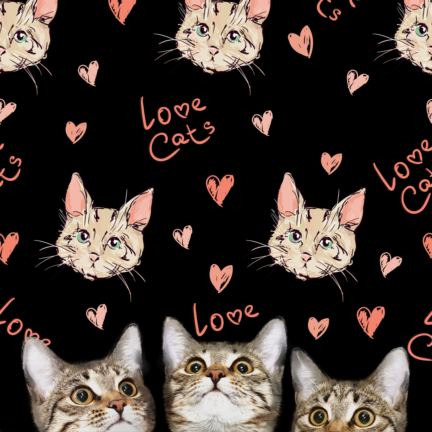 Love Cats Meme Background Pet Backdrops For Photography | Chiefbackdrop