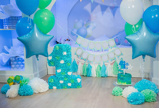 Chiefbackdrop™ Blue Balloons Decoration for Baby's First Birthday Party