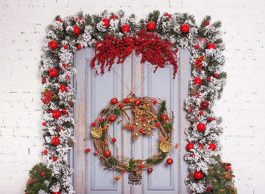 Chiefbackdrop™ Christmas Ornaments Decorated Door Festival Backdrops G-1199