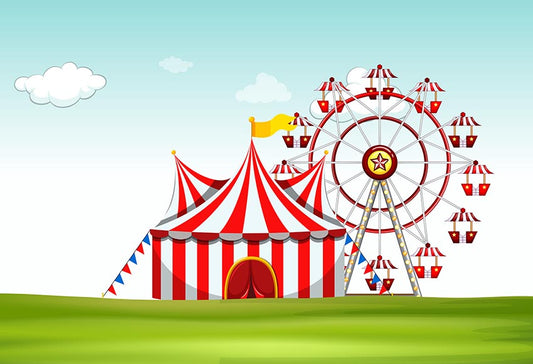 Chiefbackdrop™ Circus Backdrop for Baby Shower Photography