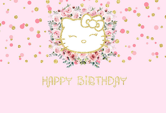 Chiefbackdrop™ Cute Hello Kitty Background Pink Backdrops for Birthday Ideas