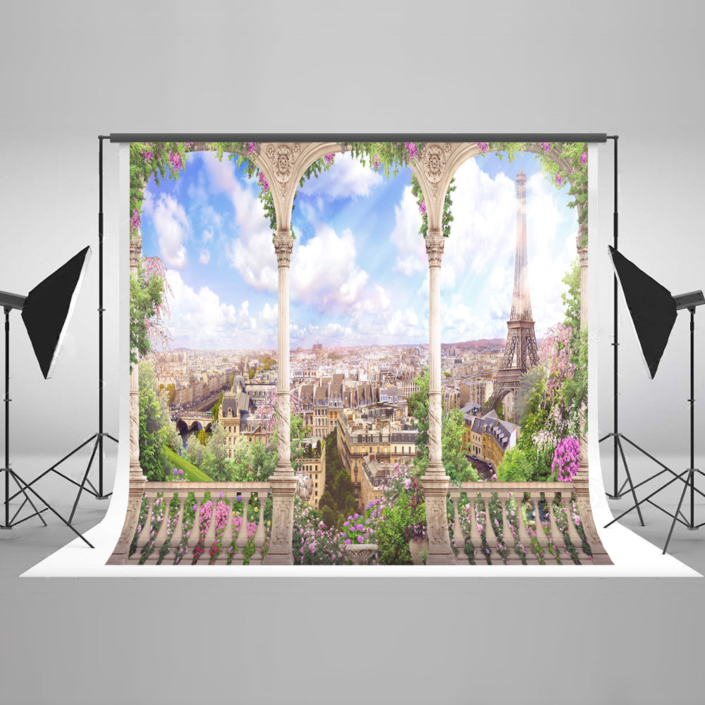 Paris City Background Painting Backdrops Scenic Backdrops | Chiefbackdrop
