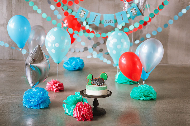 Chiefbackdrop™ I Am One 1st Birthday Banner Balloons Set Background Birthday Backdrops