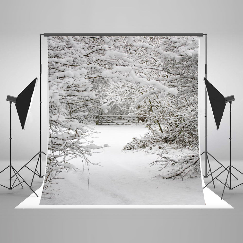 Chiefbackdrop™ Beautiful Snow-capped Forest Background Winter Backdrops for Portrait
