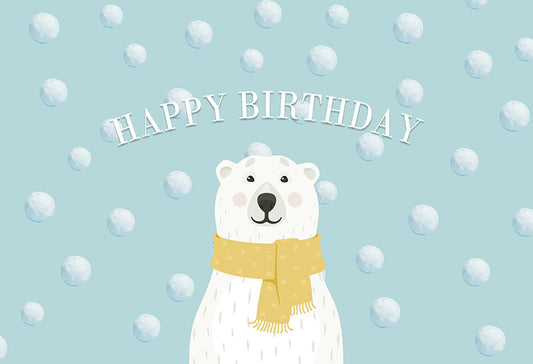 Chiefbackdrop™ Snowball and Polar Bear Background Baby Shower Backdrops for Birthday