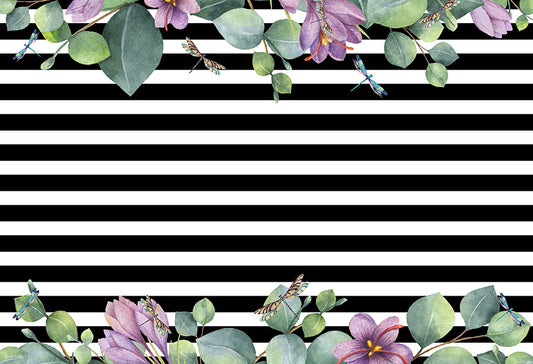 Spade Backdrop Wedding Black and White Stripes Backdrop Flowers Birthday for Parties | Chiefbackdrop™