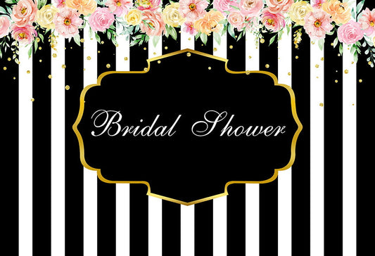 Spade Backdrop Wedding Shower Backdrop Custom Black and White Stripe | Chiefbackdrop™