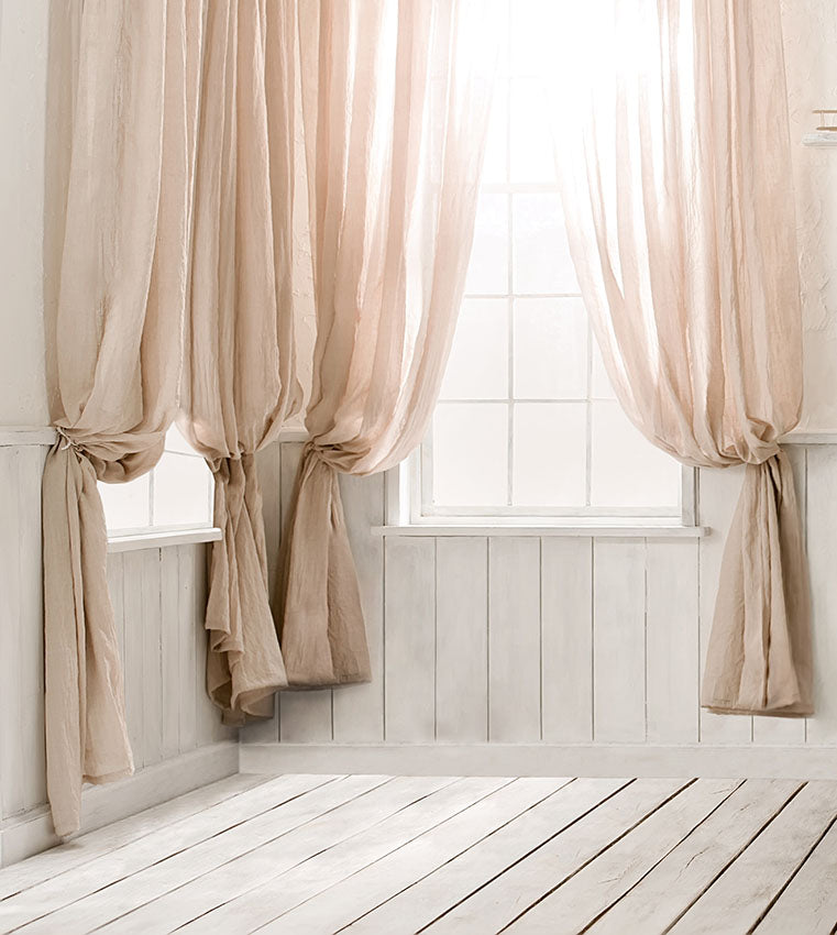 Chiefbackdrop™ White Wooden Decorations with Big Curtain