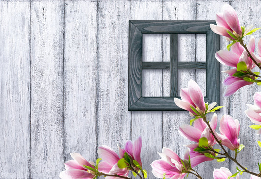 Chiefbackdrop™ Wood Backgound With Flowers For Photography