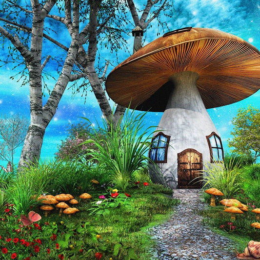 Chiefbackdrop™ Big Mushroom In Wonderland Baby Backdrops 
