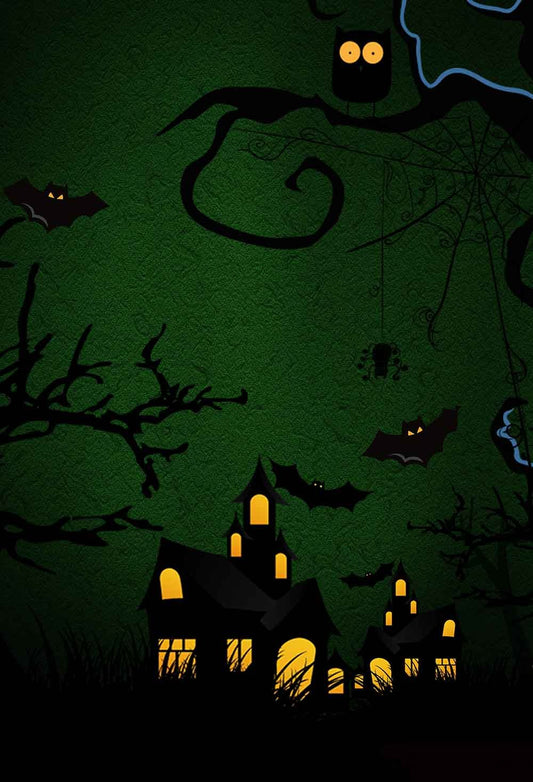 Black Silhouette Castle With Light Background Baby Shower Backdrops
